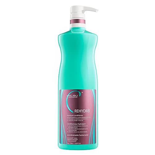 Malibu C REHYDR8 Moisture Conditioner - Hydration Boosting Concentrate for Dry, Brittle Hair - Strand Reviving, Hydrating Conditioner for All Hair Types