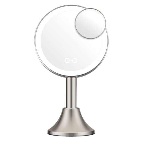 Conair Lighted Makeup Mirror, LED Vanity Mirror, 1X/10X Magnifying Mirror with Handheld Feature, Corded or Cordless in Brushed Nickel