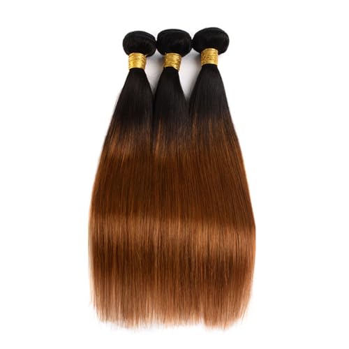 Brown Human Hair Bundles 28 30 32 Inch 1B/30 Bundle Ombre Straight Bundles Human Hair Unprocessed Brazilian Remy Hair Extensiosn Soft And Healthy Hair Weave Ombre Bundle