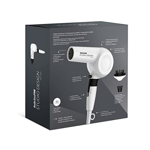 Compact Midi Hair Dryer, 1000 watts, Great for Travel or touchups, Includes Diffuser and Concentrator