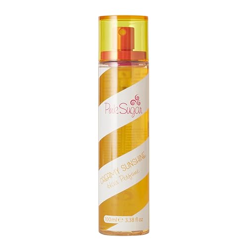 Pink Sugar Creamy Sunshine Fragrance for Women, Eau de Toilette Perfume, Body Mist, Hair Perfume, Floral + Fruity Scent, Notes of Coconut Milk, Mimosa, Vanilla, and Caramel