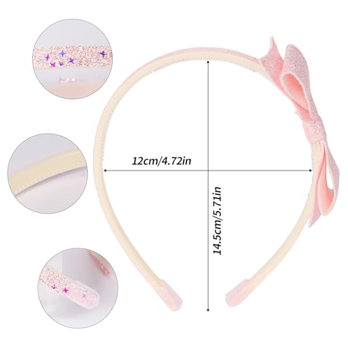6 pcs Girls Headbands Sweet Girl Hair Accessories Glitter Bow/Flower/Star Hairband Cute Head band for Girls/Kids