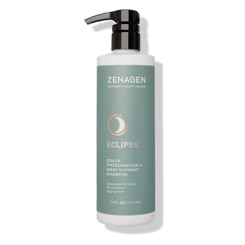 ZENAGEN Eclipse Color Preservation + Gray Support Shampoo | Enhances Hair Color Vibrancy, Reduces Gray Appearance, Nourishes & Strengthens Aging Hair, Plant-Based, Color-Safe, 473 mL / 16 oz