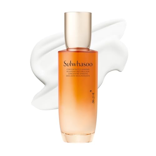 Sulwhasoo Concentrated Ginseng Rejuvenating Emulsion- Korean Ginseng & Peptide Face Lotion with Shea Butter to Help Smooth, Hydrate & Visibly Improve Wrinkes, 4.22 fl. oz.
