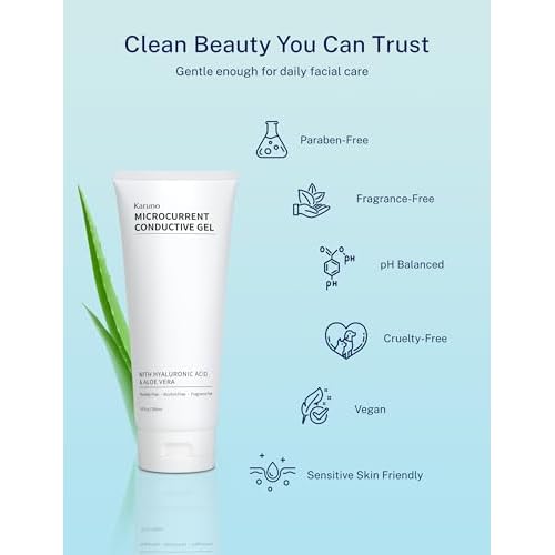 10oz Microcurrent Conductive Gel ? Hydrating Gel with Hyaluronic Acid & Aloe Vera ? Fragrance-Free, Paraben-Free, Non-Irritating