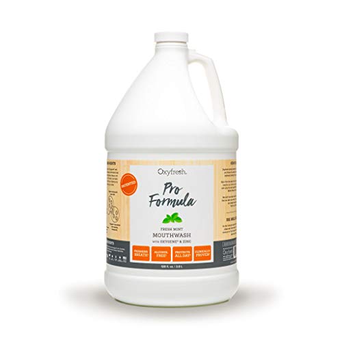 Oxyfresh Pro Formula Fresh Mint Mouthwash ? Patented Zinc Mouthrinse for Fresh Breath, Healthy Gums & Bad Breath Treatment for Adults - Dye, Fluoride & Alcohol Free (1 Gallon)