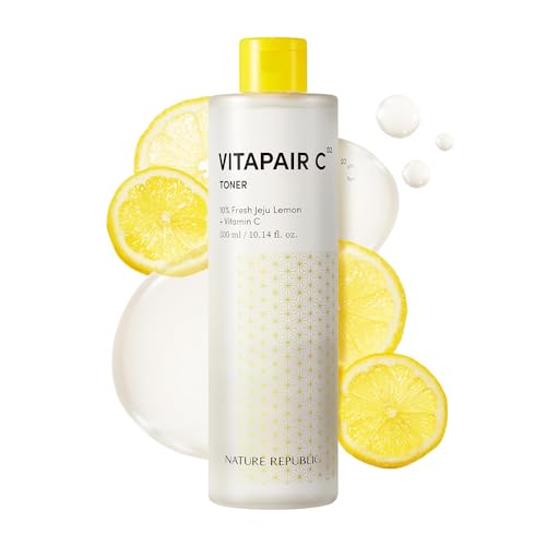 Nature Republic Vitapair C Glow Facial Toner - Vitamin Toners for Face, Hydrating Skin Care for Women, Niacinamide Korean Skincare, Clean Clear Moisturizing, Gentle Natural Beauty, 300ml / 10.15 fl oz