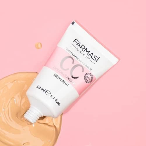 FARMASi Makeup CC Cream 1.7 Fl Oz (Medium), Pure, Natural and Flawless Finish, Medium to Full Coverage, All-Day Hold, All Skin Types, Zen Mascara Extension Lash 0.27 Fl Oz
