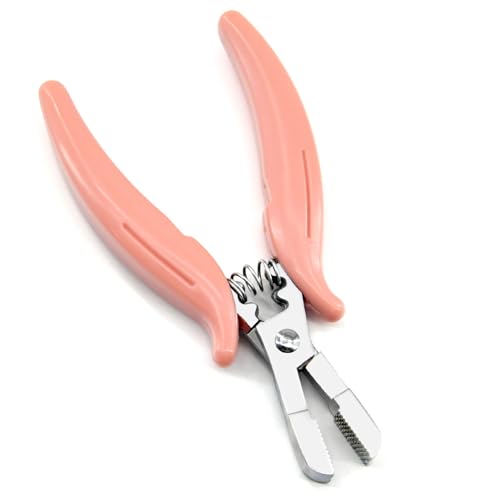 Fusion Bond Crusher Tool for Keratin Hair Extensions(Thread Shape),Pink