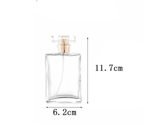 2 Pack Clear Glass Perfume Atomizer,100ml Empty Refillable Spray Bottle for Men and Women,Portable Fragrance Fine Mist Spray Bottle Perfume Dispenser for Travel (Gold+Silver)