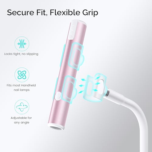 L'UGX Magnetic Handheld uv Light for Gel Nails Stand ? 360¡Æ Rotating Iron Base Holder, Strong Magnetic Mount for Gel Nail Dryer Pen,Detachable Support for Manicure Table or Salon Use