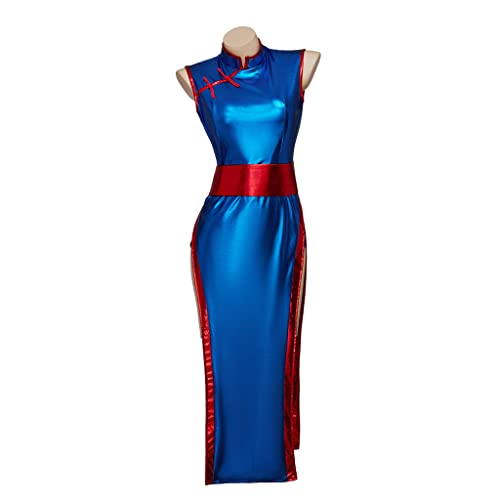 iSHOWcos Women's Chi Chi Cosplay Costume Cheongsam Sexy Blue Dress Halloween Suit