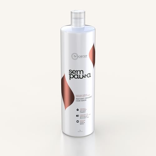 BRSCIENCE Sem Pausa Organic Keratin Hair Treatment | Alisado sin formol | Formaldehyde-Free Brazilian Keratina para Alisar el Pelo | Organic Hair Straightening | Keratina Brasile?a (33.8 Fl Oz)