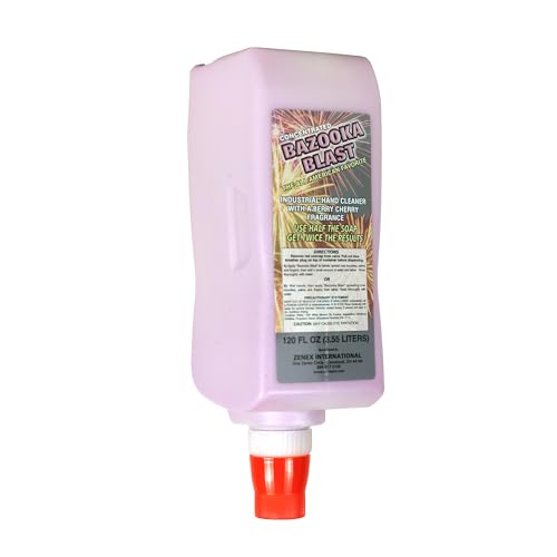 Zenex Bazooka Blast Hand Soap - Industrial Hand Cleaner | Heavy-Duty Shop Soap | Pumice-Powered Grease & Grime Remover | Berry Cherry Scent | Moisturizing | 3.55 L (4 Count)