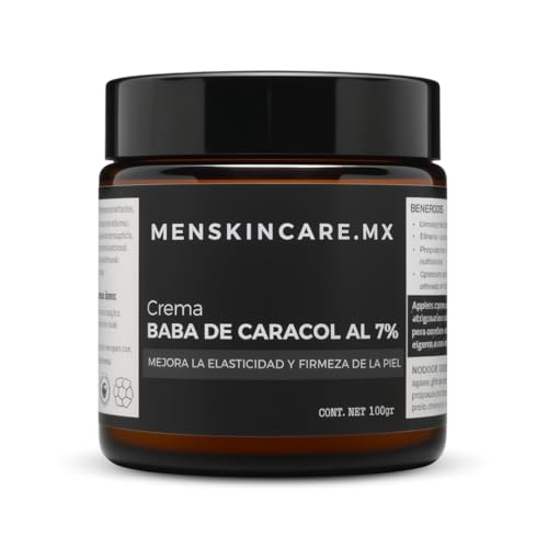 100g Snail Slime Cream for Men; regenerates damaged skin, fades blemishes, improves skin elasticity and firmness by stimulating cell renewal with 7% protein extract.