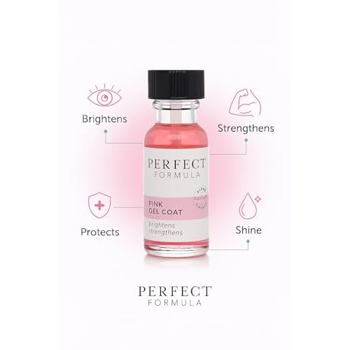 Perfect Formula Pink Gel Coat - Nail Strengthener and Strengthening Polish for Women, Extra Strong Nail Hardener, Keratin Treatment for Damaged Fingernails