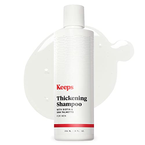 Keeps Hair Loss Shampoo For Men - Mens Shampoo for Fuller, Thicker Looking Hair - Thinning & Hair Growth Product - DHT Blocker - Infused with Biotin, Caffeine & Saw Palmetto - 8 oz