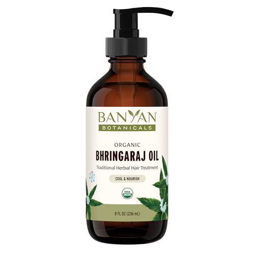 Banyan Botanicals Organic Bhringaraj Oil ? Supports Healthy Hair Growth ? Oil Made with Traditional Methods ? 8 oz. ? Non-GMO Sustainably Sourced Ayurvedic Hair Oil