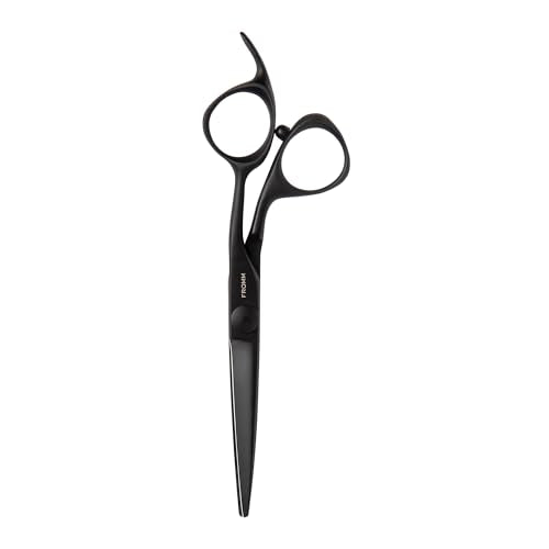 Fromm Dare 5.75" 1-Piece Precision Slide and Point Hair Cutting Shears with Semi-Convex Blade for Expert Salon Stylists, Matte Black Japanese Steel Scissors