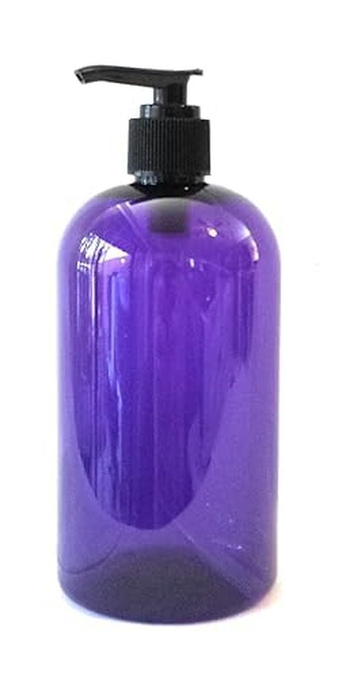 16 oz Purple Boston Plastic Bottles -with Pump Cap BPA Free - Shampoo, Lotion, Liquid Soap, Air Fresheners, Hand Cleaner, Massage Oils (5 Pack)