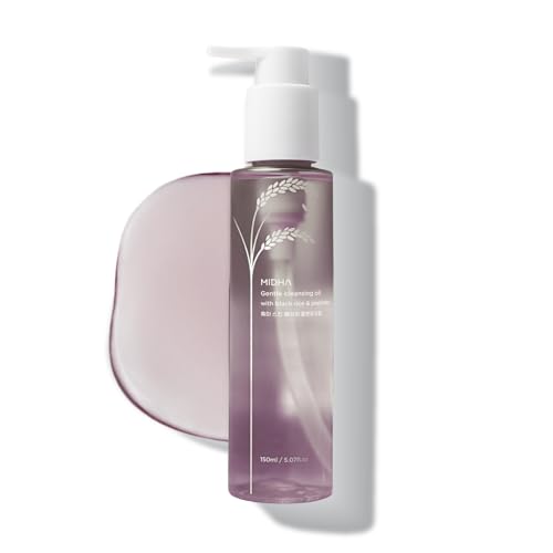 MIDHA Gentle Cleansing Oil with black rice & peptides,5.07fl.oz/150ml,Deep cleansing, Skin barrier support, Nourishing cleansing oil, Gentle Daily Cleanser, Moisture-locking cleanser