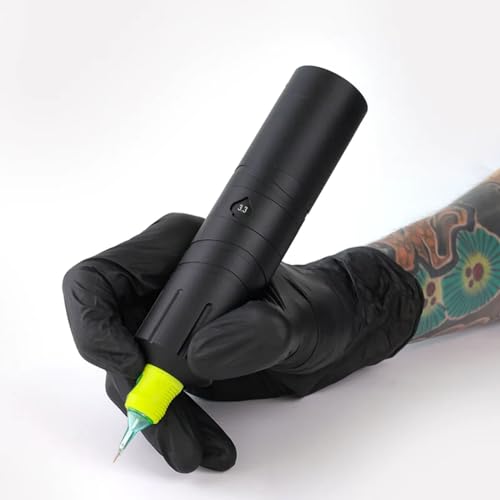 LONE Wireless Tattoo Pen Machine with 1700mAh Chargeable Battery,7 Adjustable Stroke Length Power Motor Tattoo Gun,Tattoo Rotary Machine with Extra Battery for All Cartridge Needles