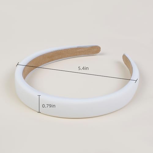 3PCS Headbands for Women & Girls - White Pearl Non-Slip Wide Padded Headbands - Cute & Vintage Women's Hair Accessories