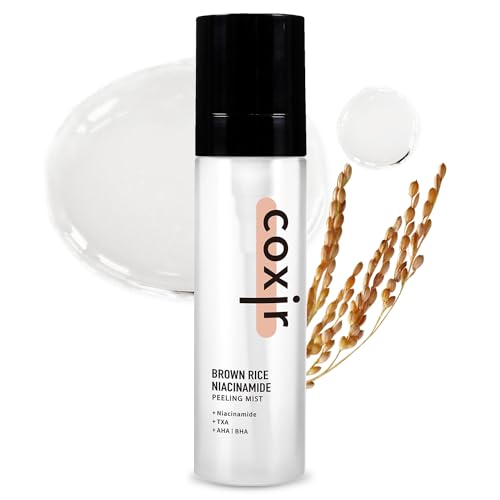 coxir BROWN RICE NIACINAMIDE daily PEELING MIST TONER l TXA(Tranexamic Acid), Niacinamide,AHA,BHA and Brown Rice l Daily Exfoliating Facial Spray, Minimize Enlarged Pores [80ml/2.70 fl.oz]