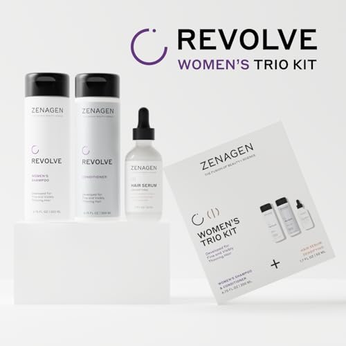 ZENAGEN Revolve Women's Trio Kit | Shampoo + Conditioner + Densifying for Fine & Visibly Thinning Hair, Supports Hair Strength & Growth, 1 ea