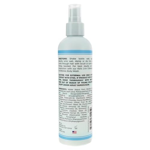 Suavecito Kid's Detangling Spray - Nourishing & Gentle Plant Based Detangler, Calming Chamomile Scent - Free of Sulfates, Parabens, and Phthalates - Cruelty Free 8 oz