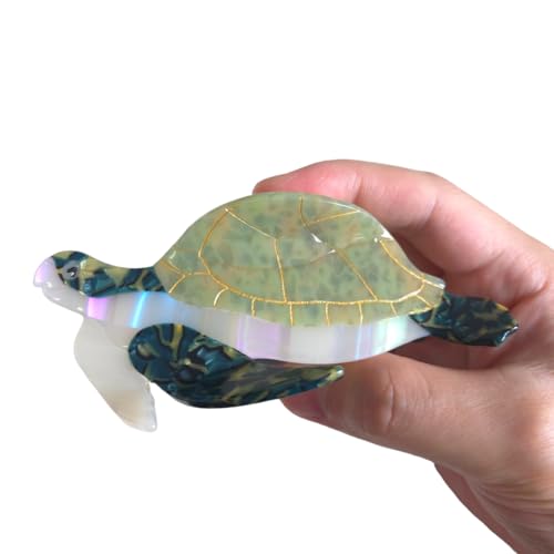 Fashion Sea Turtle Hair Clip,Acetate Hair Claw,Small Hair Clips for Women,Green