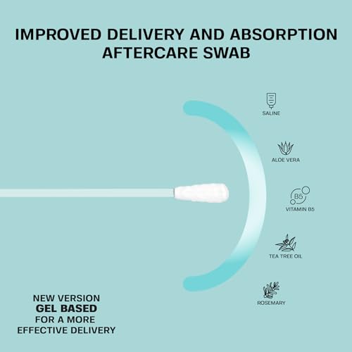Base Labs Keloid Bump Removal Gel Swabs | Piercing Aftercare Gel Swabs for Piercing Bump Treatment | Medicated Piercing Cleaner Saline Solution for Ear, Nose, Belly, Body Piercings | 36 Swabs