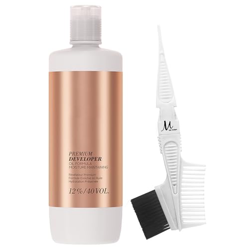 BlondMe Developer 40 Vol 33.8 Oz and M Hair Designs Tint Brush Comb (Bundle), 2.11 Pound (Pack of 1), White