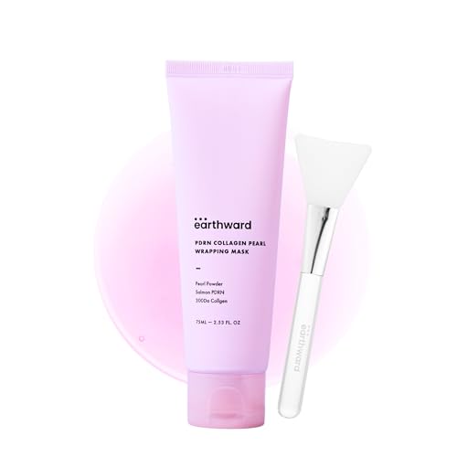 EARTHWARD] Salmon DNA PDRN Collagen Pearl Mask | Hydrating Pink Glow Mask | for glass skin younger looking Korean Skincare 2.53 fl.oz