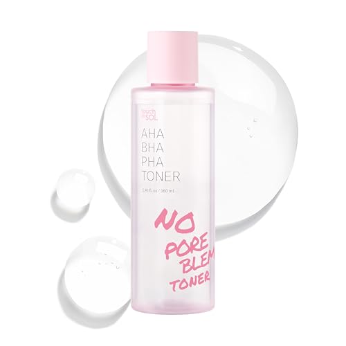 TOUCH IN SOL No Poreblem AHA BHA PHA Toner - Glycolic & Salicylic Acid Liquid Exfoliator - Makeup Prep & Pore Cleanser - Exfoliate, Soothe & Refresh Skin for Brighter Complexion