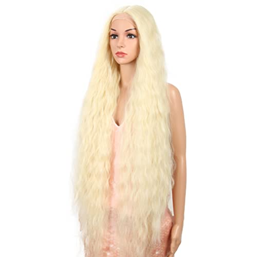 Style Icon 41¡± Lace Front Wigs Long Wavy Synthetic Wigs with Baby Hair Half Hand Tied 130% Density Wigs (41", 613)