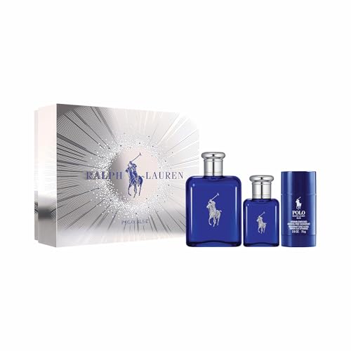 Ralph Lauren - Polo Blue Eau de Toilette - Men's Cologne Trio Set ($192 Value)- Full Size, 4.2 Fl Oz, Travel Size, 1.35 Fl Oz & Deodorant