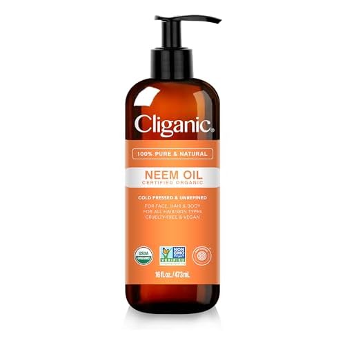 Cliganic Organic Neem Oil for Face, Skin & Plants (16oz), 100% Pure | Natural Cold Pressed Non-GMO