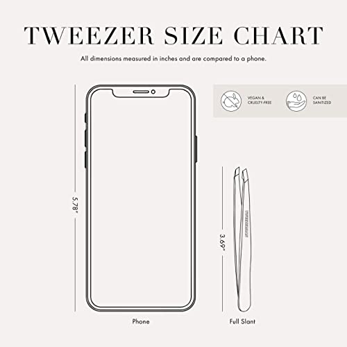 Tweezerman Exclusive Evening Blue Slant Tweezer - Hair Removal Tweezers, Stainless Steel