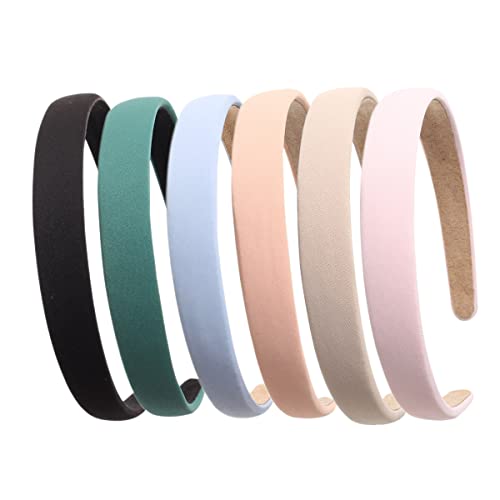 Cuizhiyu Solid Simple Headbands for Women 0.7inch Plain Soft Cloth Head Band No Slip Fashion Girls Pink Hair Bands Cute Hair Hoops hair Accessories Pack of 6¡¦