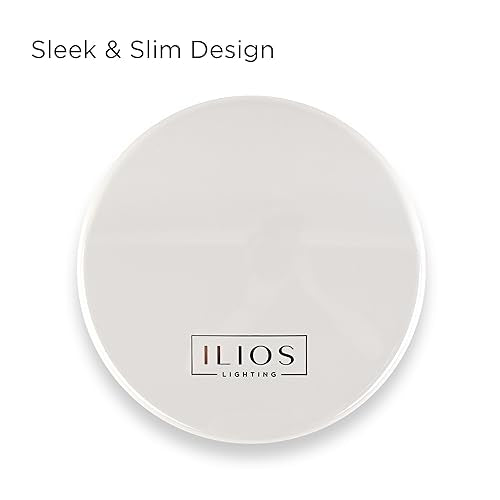 Ilios Lighting LED Compact Mirror with Light and 1x and 10x Magnifying Mirror in 5-inch mini Size Ideal for Trave