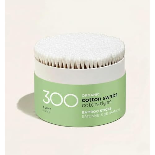 Organic Bamboo Cotton Swabs ? 300 Count | Eco-Friendly Sticks | Biodegradable, Plastic-Free, Multi-Purpose Buds for Makeup, Baby Care, Cleaning & Crafts