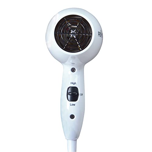 Jerdon 1600W Compact Hair Dryer - White Travel Hair Dryer with 72" Power Cord - JHD8W