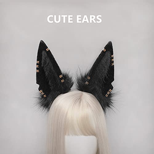 Fxaelian Animal Fox Cat Dog Ears Headband Halloween Cosplay Hairband