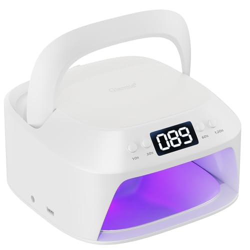 UV Gel Nail Lamp LED Nail Light Fast Dryer for Gel Polish Curing with Arm Rest Portable Handle 4 Timers Automatic Sensor Double Led Display