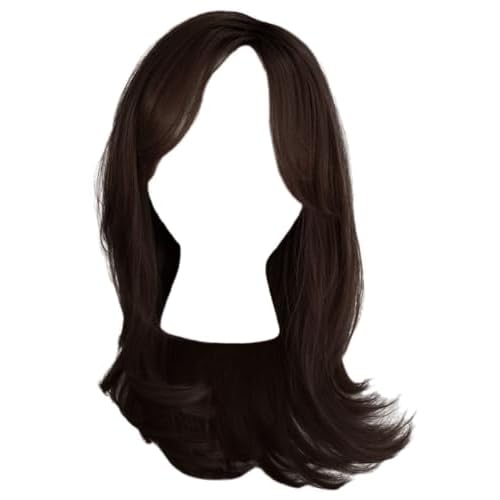 GABOR Magnetic Apppel Long Layered Wig With Whispy Bangs by Hairuwear, Average Cap - Dark Brown