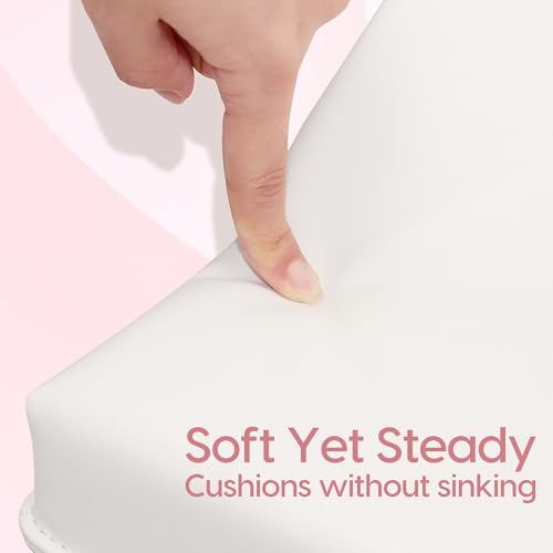 Delanie Nail Tech Arm Rest with Elbow Support - 17.72" Wide Soft Cushion Comfortable Ergonomic Manicure Hand Rest Pillow for Manicurist, Nail Desk Salon Supplies, Compact 17.72" Version