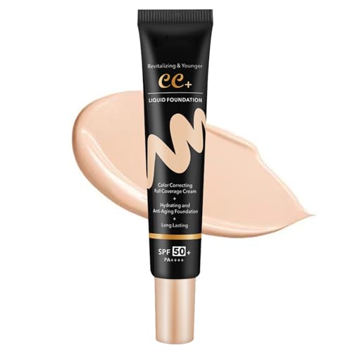CC Cream Tinted Moisturizer With SPF 50, Color Correcting Foundation, Full Coverage, Blemish Cover, Hydrating & Long-Lasting Matte Finish (Natural)