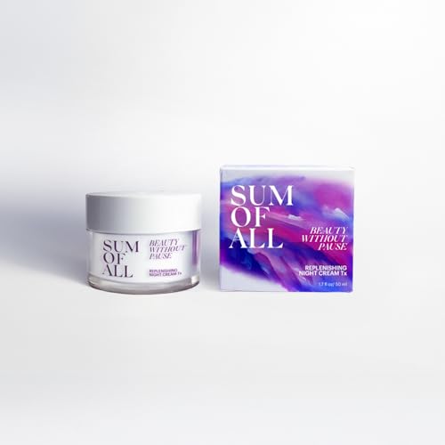 Sum Of All Replenishing Night Cream Tx for Face with Anti Aging Encapsulated Retinol, Peptides and Tsubaki Oil, Hydrating Facial Moisturizer, Fragrance-Free, Menopause Skincare for Women, 1.7 fl oz