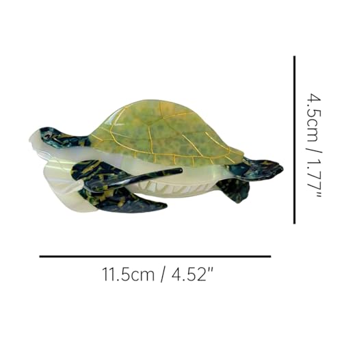 Fashion Sea Turtle Hair Clip,Acetate Hair Claw,Small Hair Clips for Women,Green
